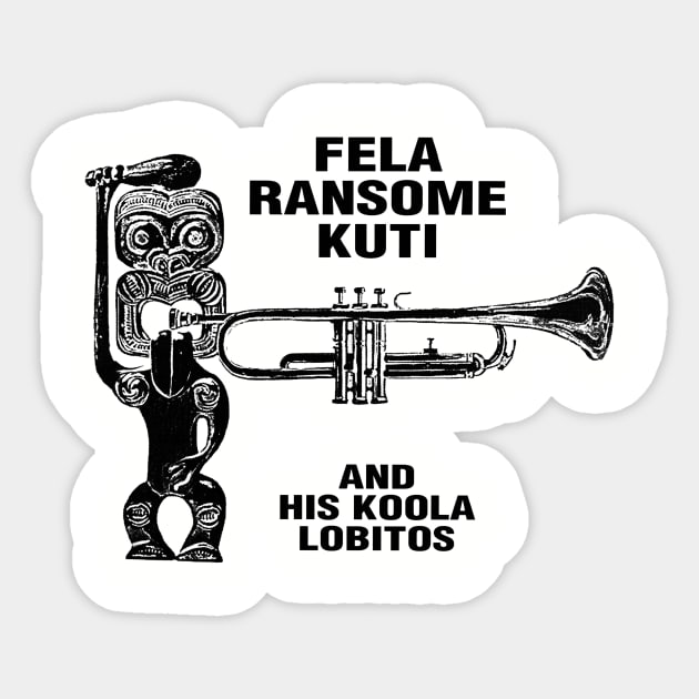 BLACK DECAL OF FELA RANSOME KUTI- AND HIS KOOLA LOBITOS Sticker by The Jung Ones